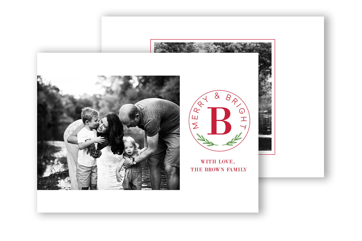 Monogram Christmas Card Template, a Card Template by Sweet Little Muse (Photo 1 of 2)