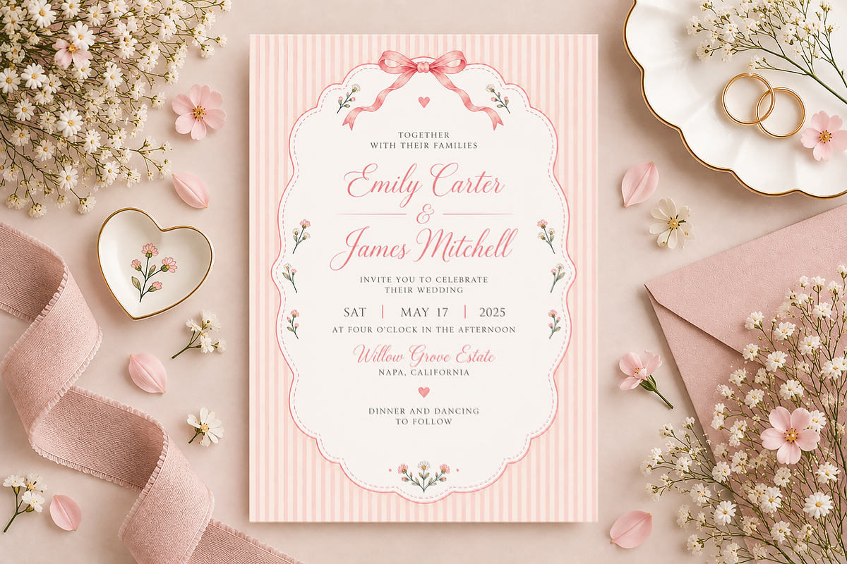 Blush Pink Floral Invitation Frames, a Background Graphic by by creative paper (Photo 3 of 7)