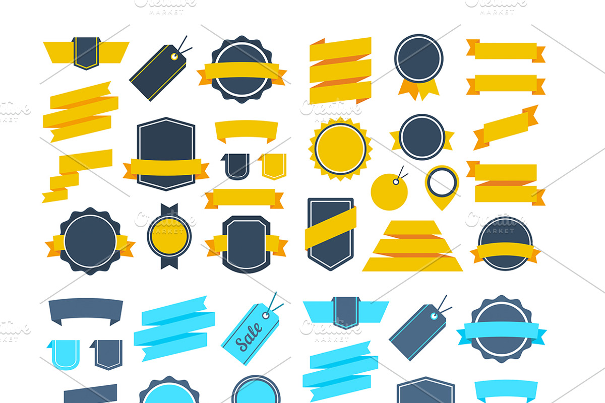Vector flat ribbons and badges, an Object Graphic by yurlick (Photo 2 of 2)
