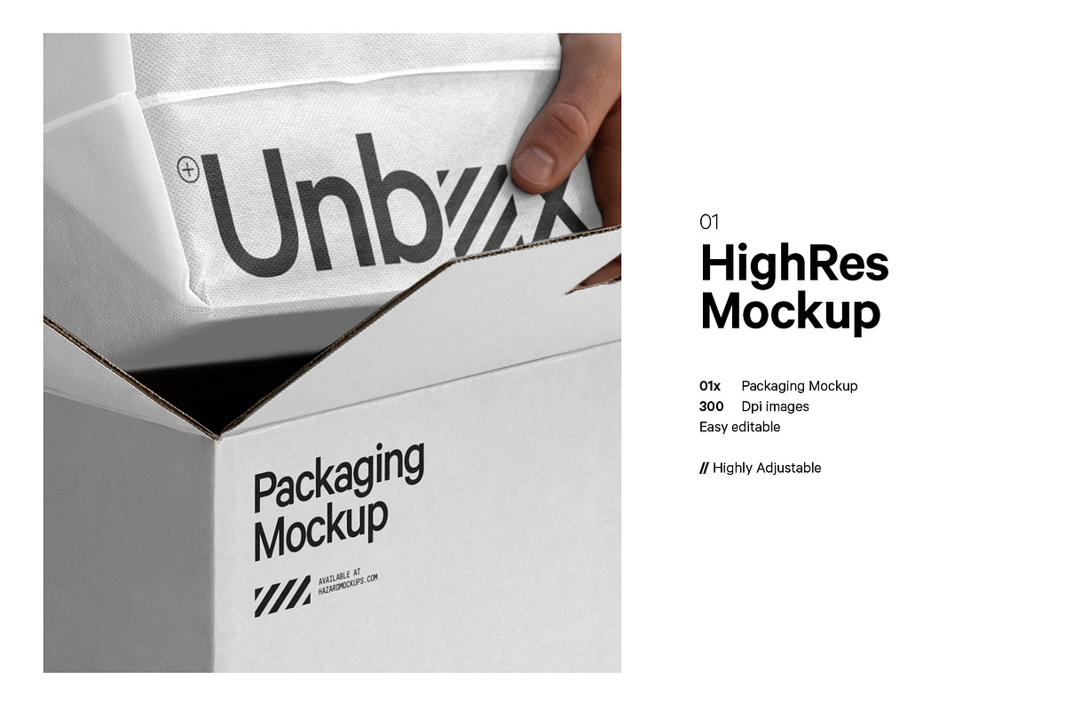 Packaging Unboxing Mockup, a Packaging Mockup by HAZARD MOCKUPS (Photo 2 of 9)