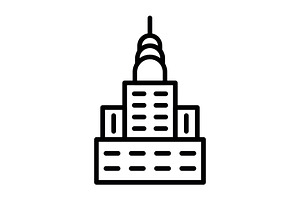 Chrysler Building Line Icon, an Icon by Pexelpy