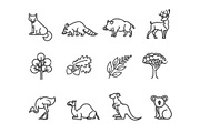 Animal Icons. Vector Outline Set, an Animal Illustration by Tettygreen (Thumbnail 2 of 3)