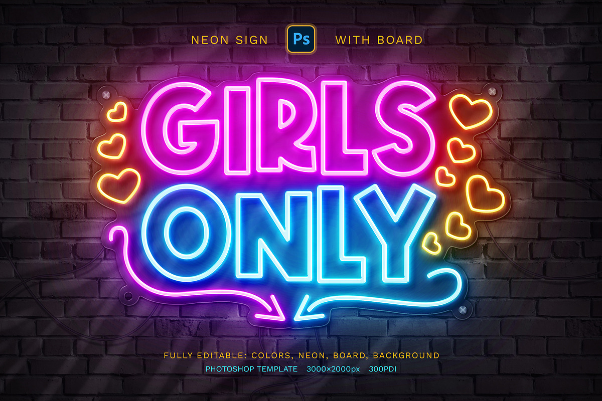 Neon Sign Board, an Action Add-On by Andrew Skoch Design (Photo 2 of 8)