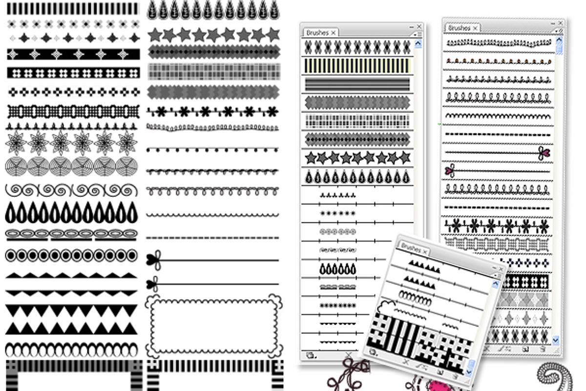 Embroidery Stroke Vector Brushes, a Brush Add-On by artinspirestudio