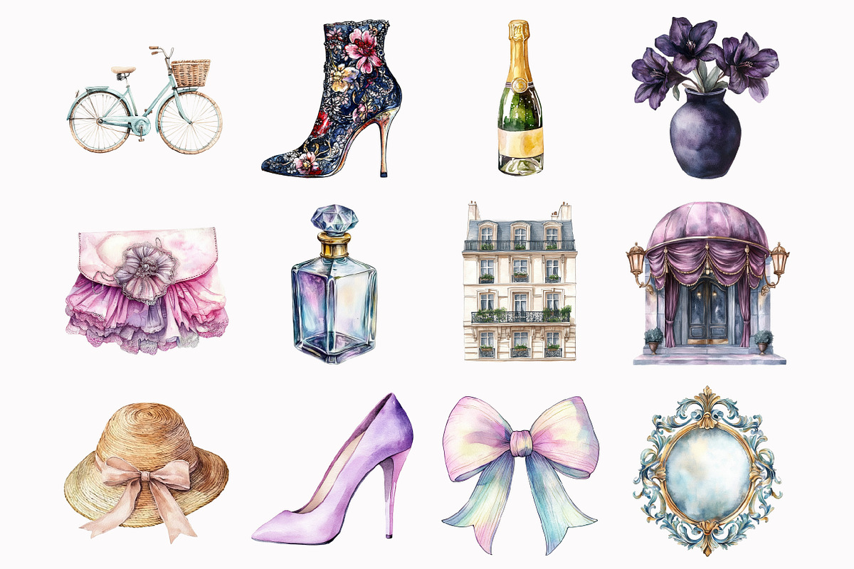Watercolor Day & Midnight Clipart, an Illustration by Design Market (Photo 3 of 5)