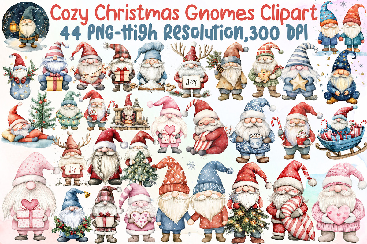 Cozy Christmas Gnomes Clipart, an Illustration by Sublimation Artist (Photo 1 of 6)