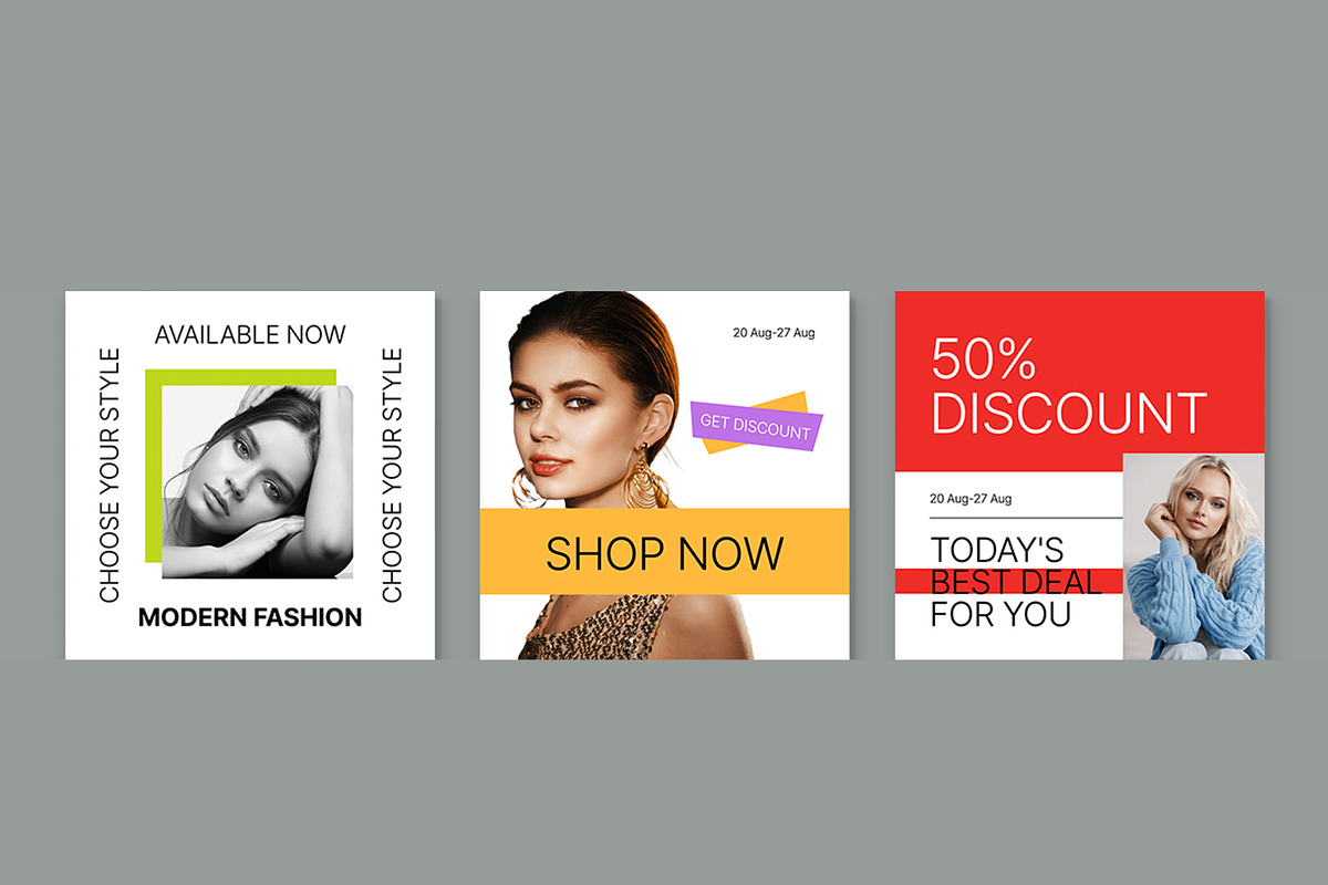 Fashion Social Media Post Template, a Social Media Template by CreativeShaper (Photo 3 of 3)