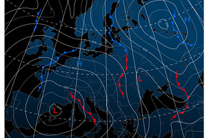 Forecast Weather Isobar Night Map