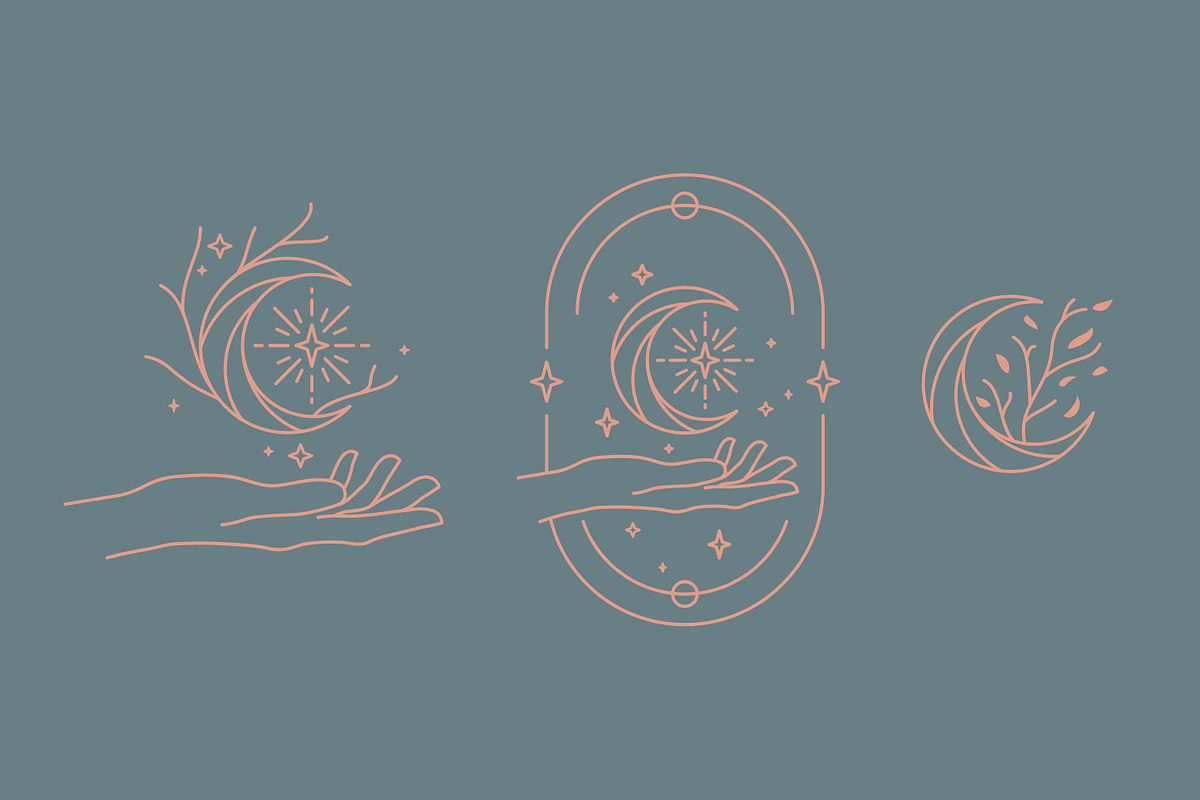 Hand Crescent Moon Star Rustic Logo, a Branding & Logo Template by Signatoro (Photo 2 of 2)