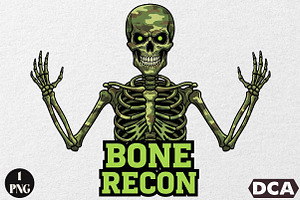 Camo Skeleton Halloween Sublimation, an Illustration by DreamCafeArt