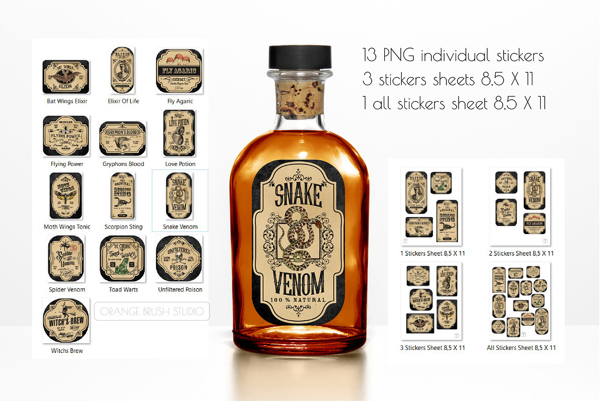 Halloween Apothecary Potion Labels, an Illustration by Orange Brush Studio (Photo 3 of 5)