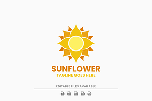 Sun Flower Simple Flat Logo, a Branding & Logo Template by Artnivora.Std