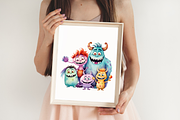 Cute Monster Family Watercolor Clipa, an Object Graphic by Regulrcrative (Thumbnail 7 of 11)
