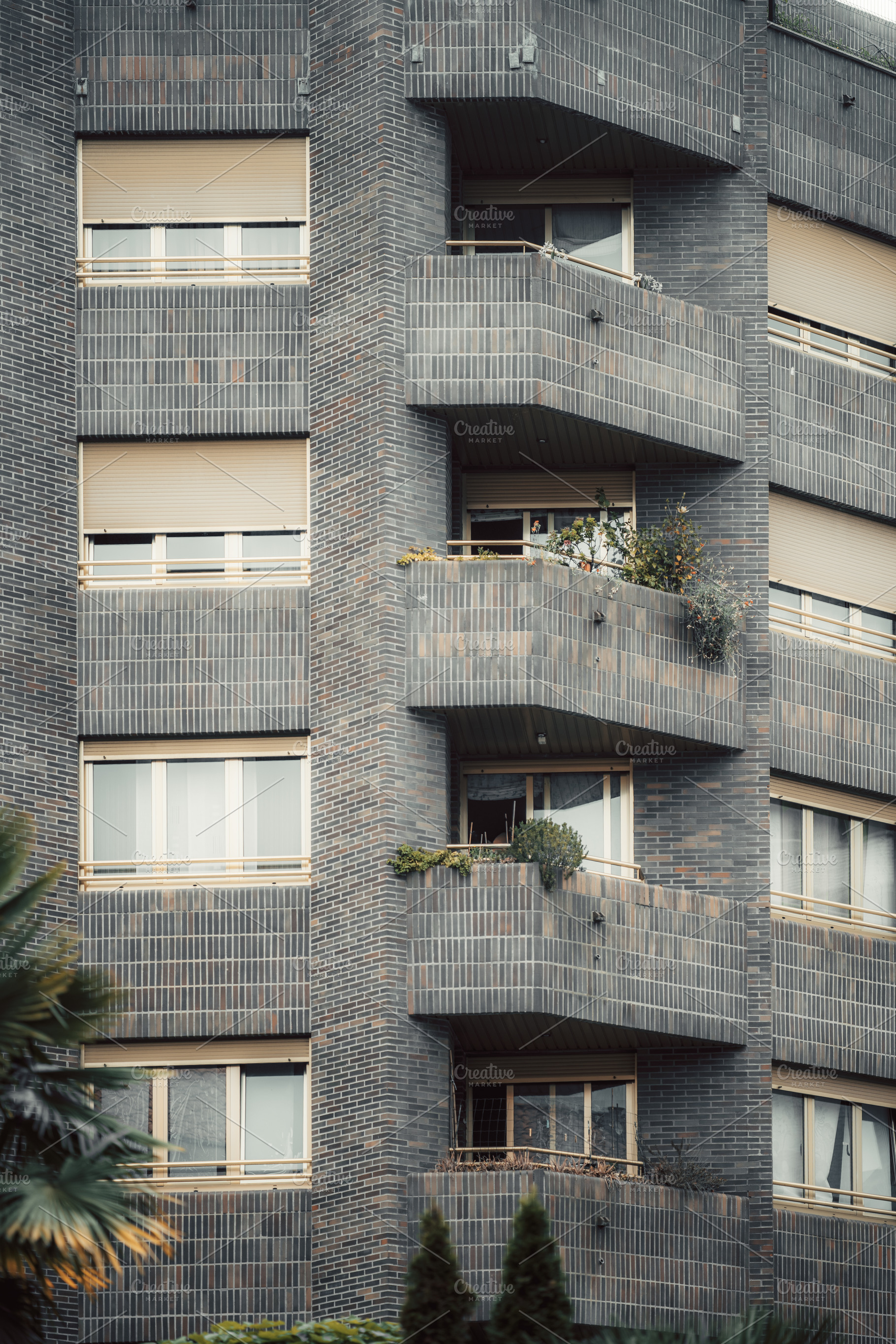 Modern brick apartment facade, an Architecture Photo by SkyNext