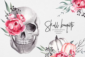 Day of The Dead. Watercolor Clipart