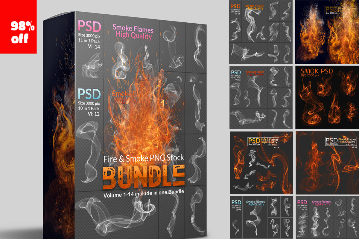 Fire & Smoke PNG Stock Bundle
