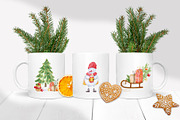 Snowmen Village Watercolor Clipart, an Illustration by Anna Druzhkova (Thumbnail 13 of 20)