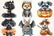 Watercolor Halloween Dog Clipart, an Illustration by DreamCafeArt (Thumbnail 4 of 7)