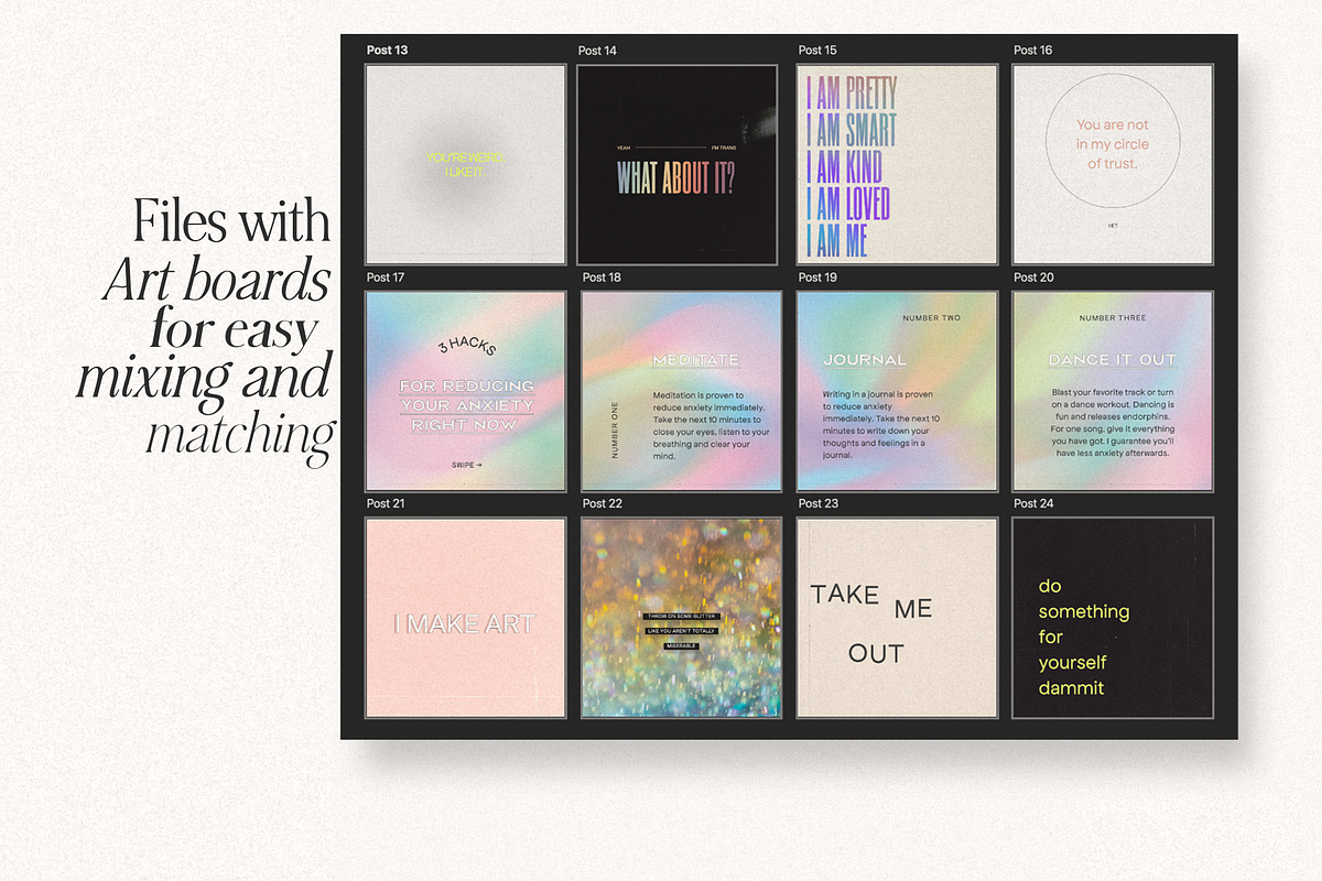 Vintage Rainbow Gradient Quotes IG, a Social Media Template by ALunadoki Design (Photo 4 of 5)