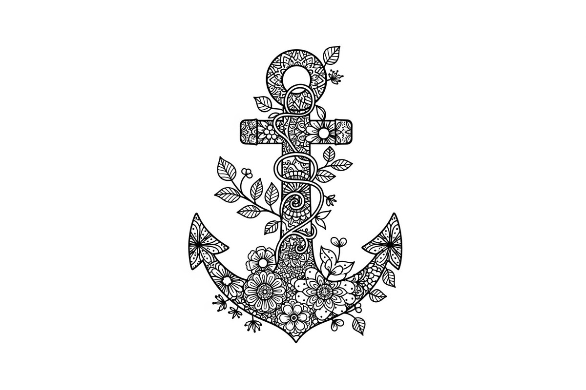Ornamental Anchor Silhouette SVG, an Illustration by Designs_River (Photo 27 of 31)