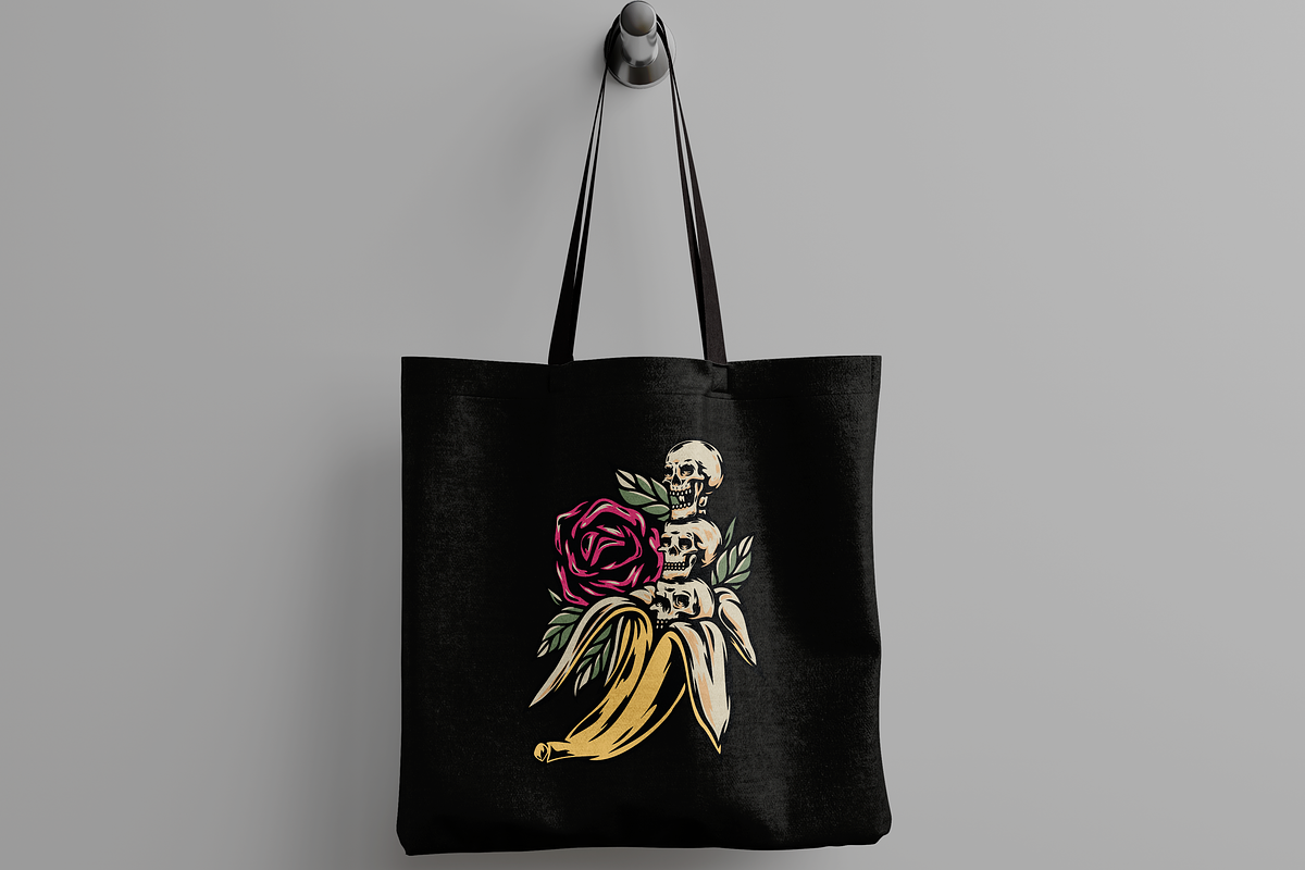 Skull with Roses and Bananas, an Object Illustration by nomlimo.com (Photo 3 of 3)
