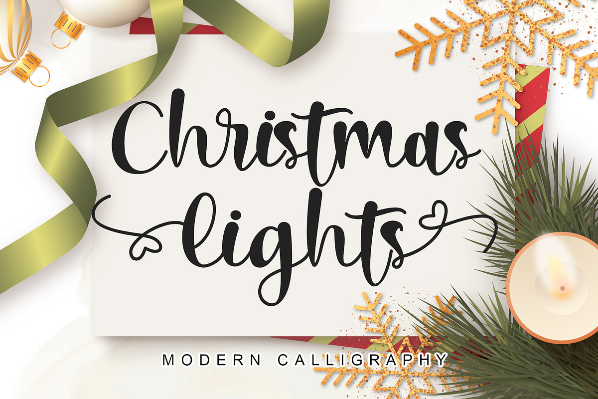 Christmas Lights, a Script Font by Letterara (Photo 1 of 10)