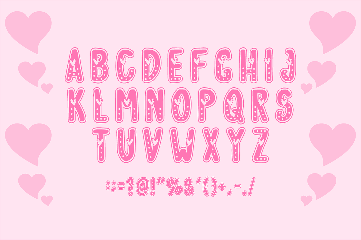 Cute Valentine - Playful Heart Font, a Sans Serif Font by KiddoGlyphs Studio (Photo 5 of 5)