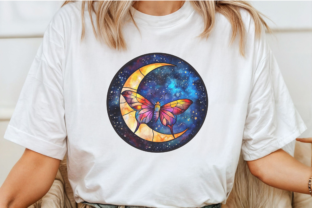 Lunar Moth and Moon Stained Glass, an Illustration by Craft Nest (Photo 3 of 6)