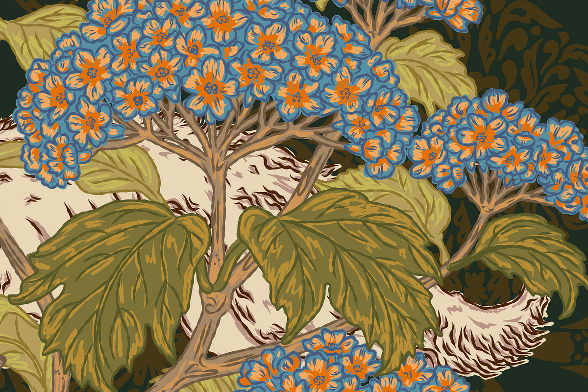 Pheasant, Hydrangea, Borzoi, a Pattern Graphic by NayaChu (Photo 8 of 9)