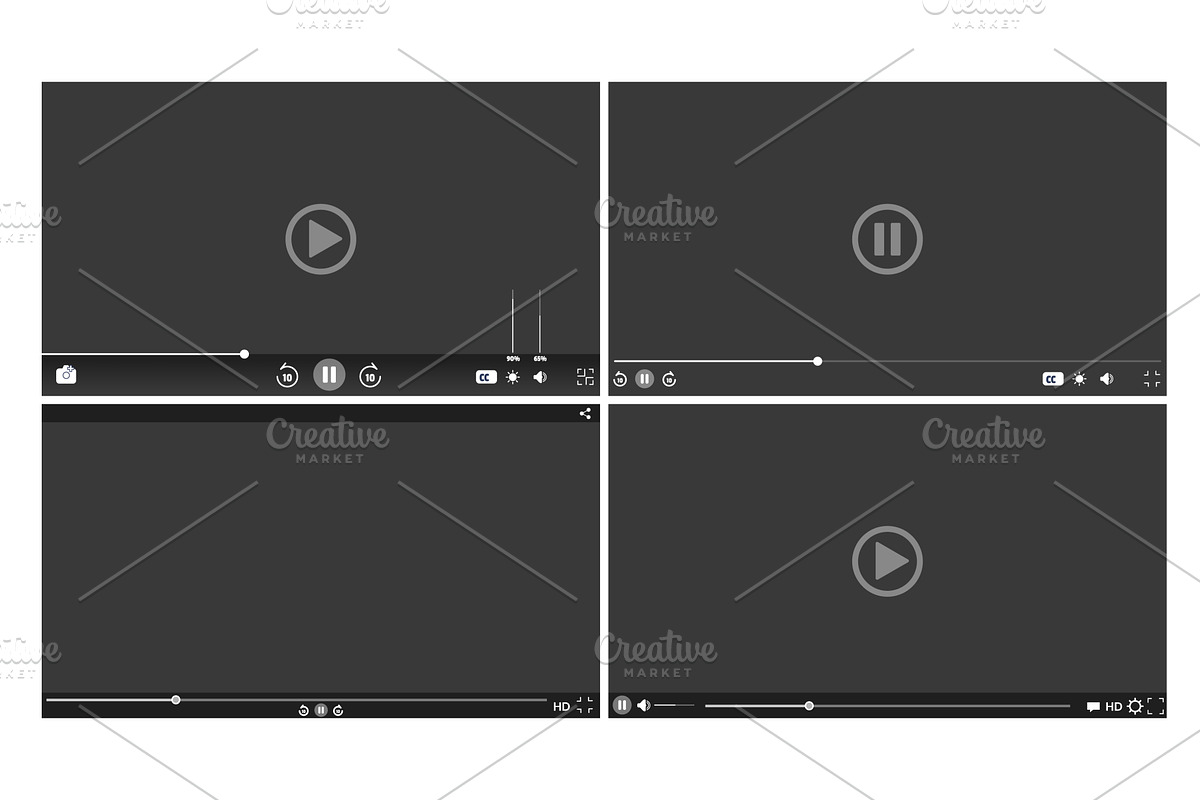Video player template, a Technology Illustration by Things for designers