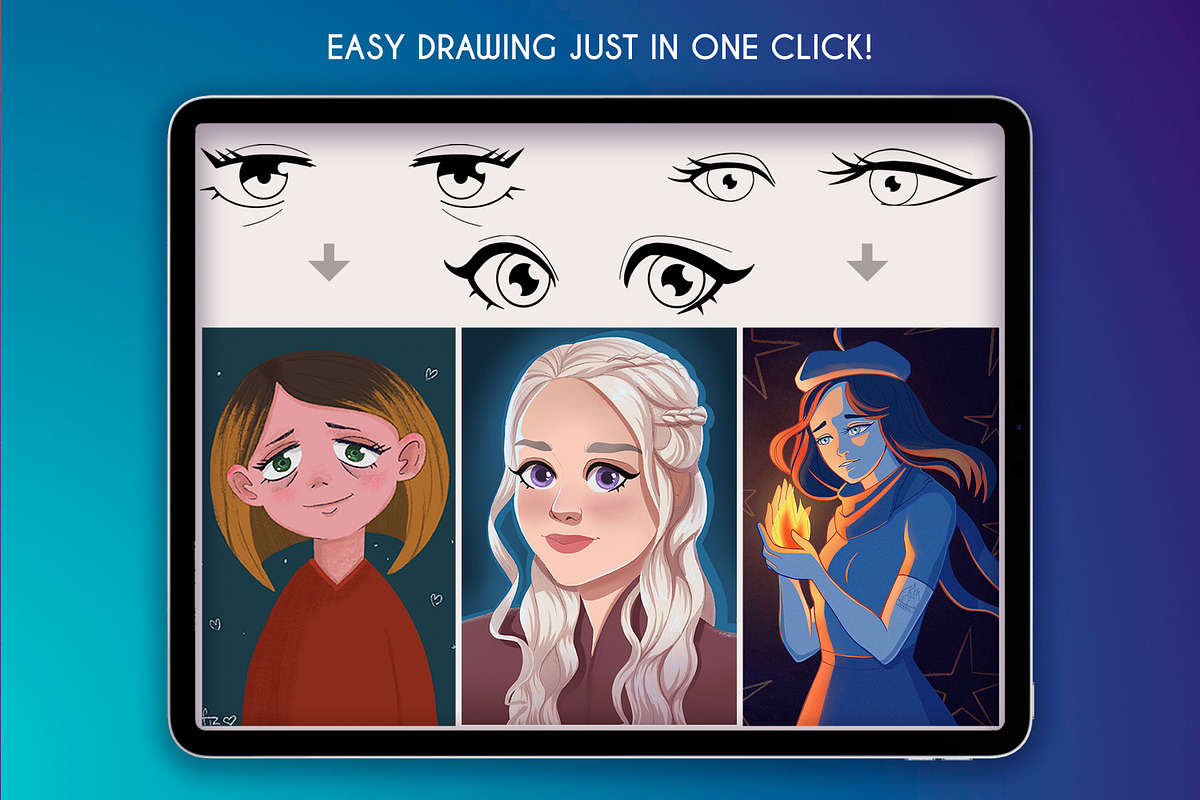 50 Anime and Cartoon Eyes Stamps, a Brush Add-On by SmuffizStudio (Photo 4 of 4)