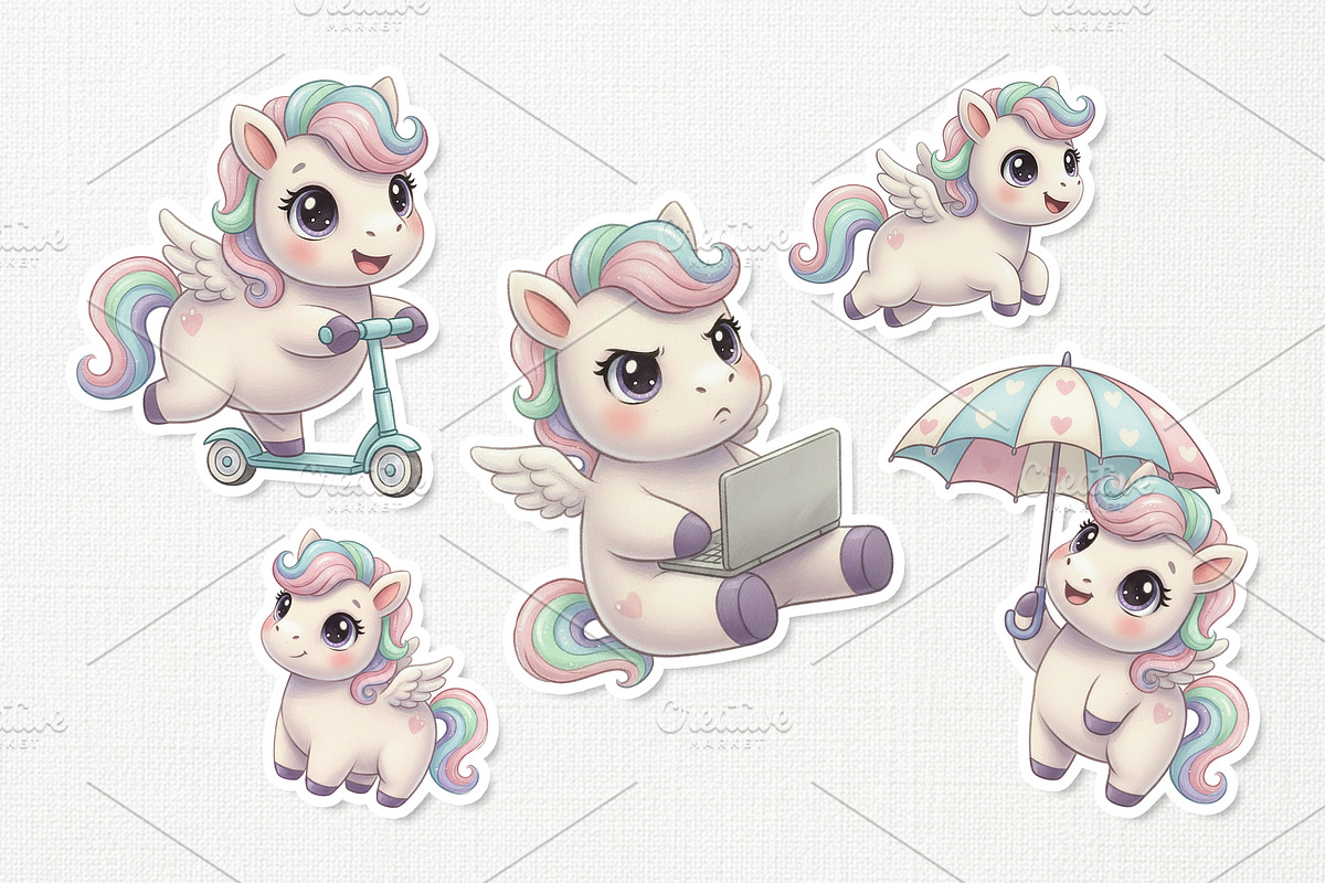 Little Pegasus Cute Cartoon, an Animal Illustration by Gohsantosa (Photo 3 of 4)