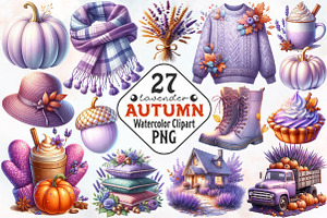 Lavender Fall Clipart, an Illustration by RobertsArt