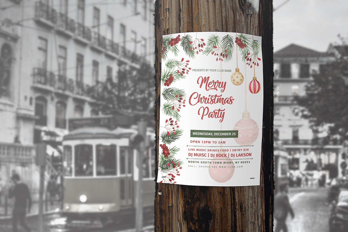 Christmas Party Invitations Template, a Flyer Template by Madhabi Studio (Photo 6 of 6)