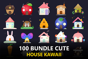 100 Asset Cute House Kawaii