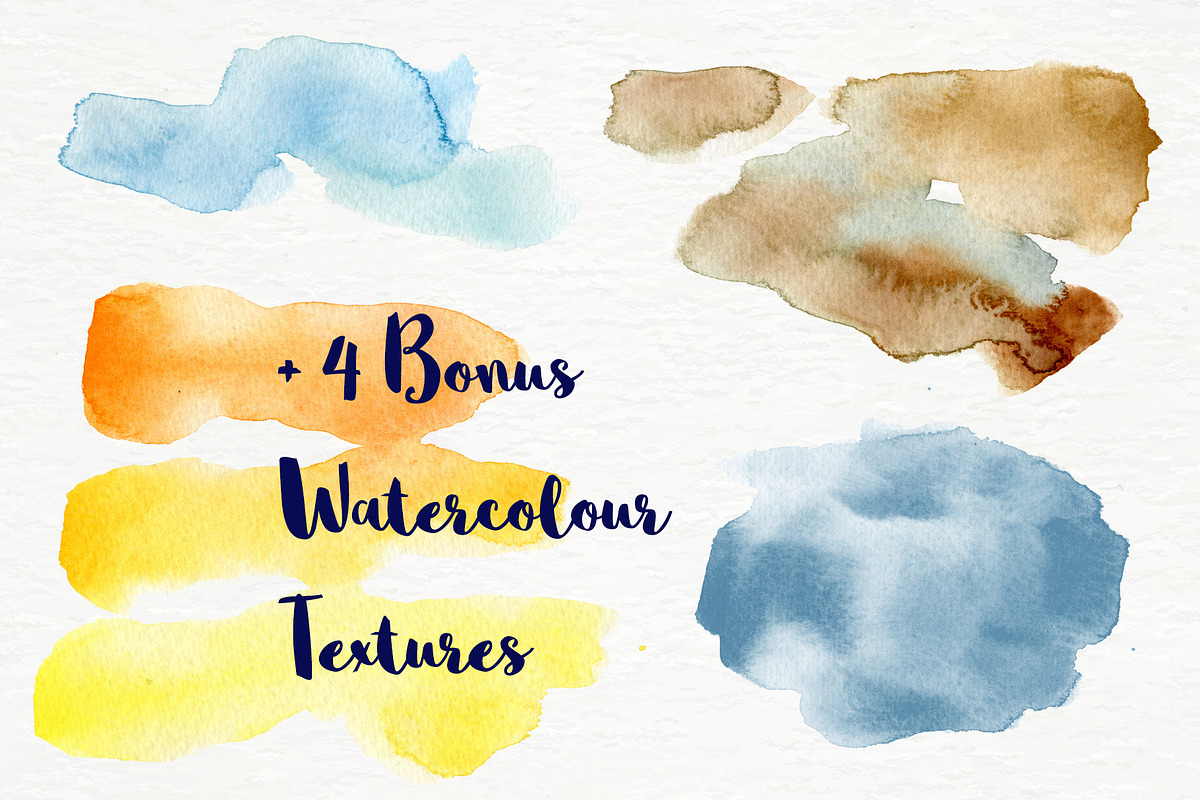 Beach Party Watercolor Set, a Texture Illustration by paperlions (Photo 5 of 6)