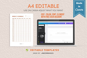 Weekly Planner Template, Canva