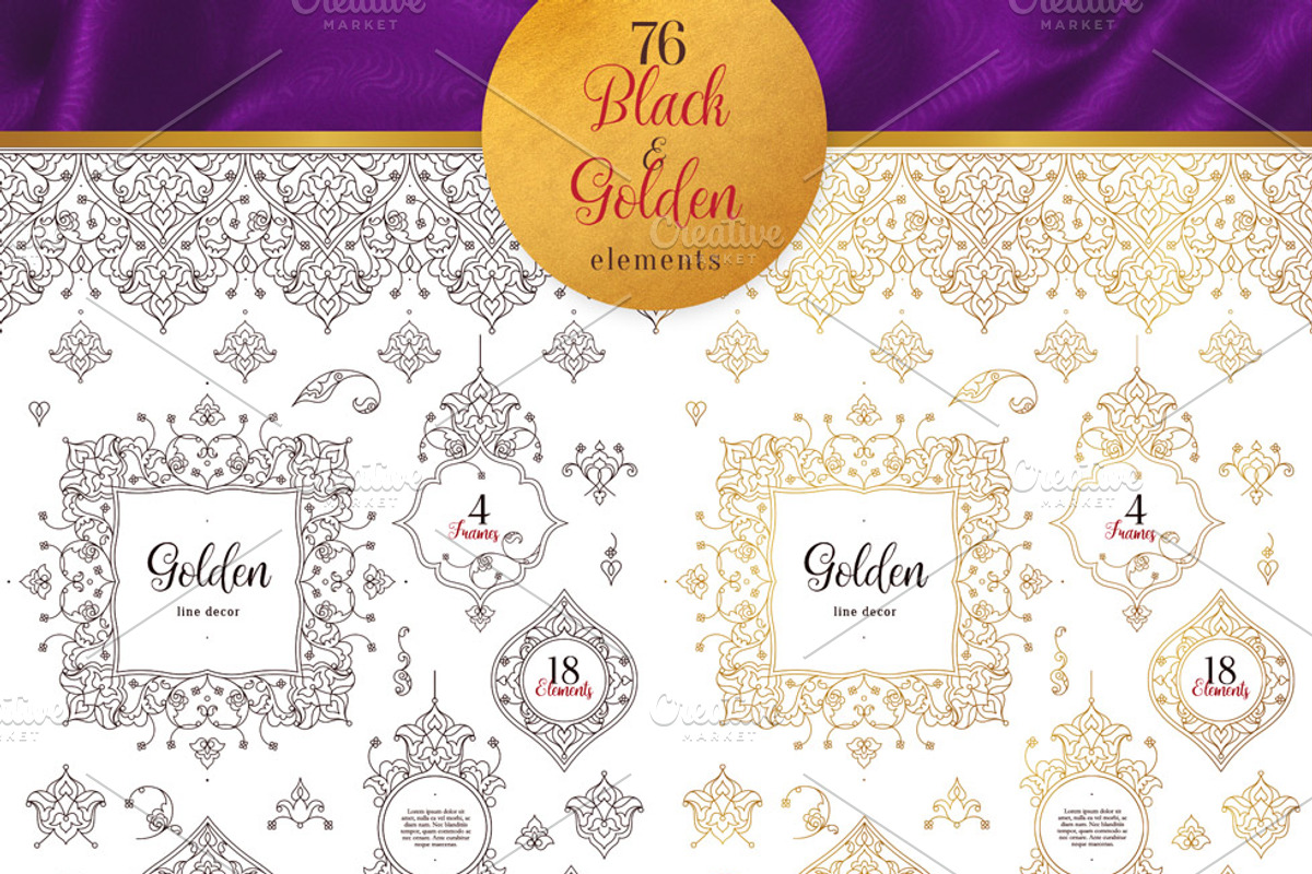 2. Set Of 76 Vector Line Elements., a Decorative Illustration by O'Gold! (Photo 2 of 5)