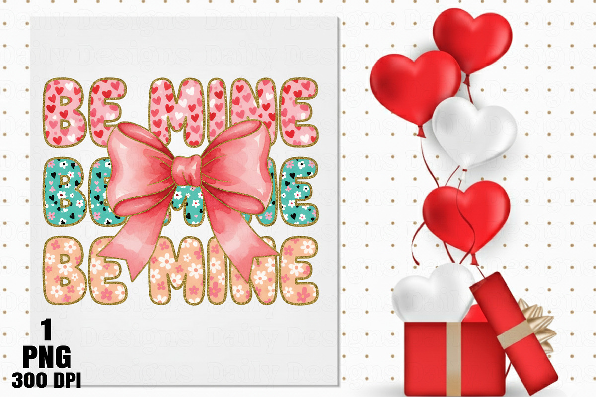 Be Mine Valentine Shirt PNG, an Illustration by Daily.Designs (Photo 2 of 5)