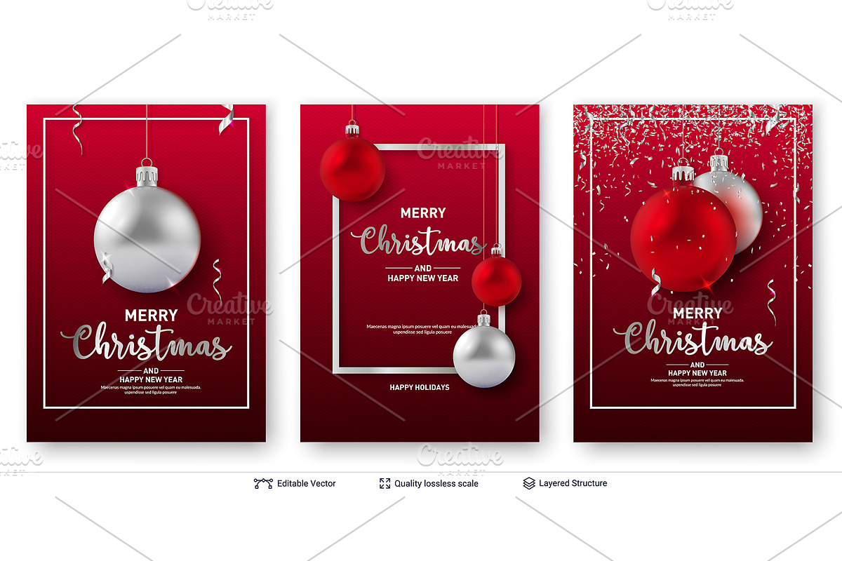 Christmas and New Year Backgrounds., a Decorative Illustration by Chuhastock (Photo 11 of 14)