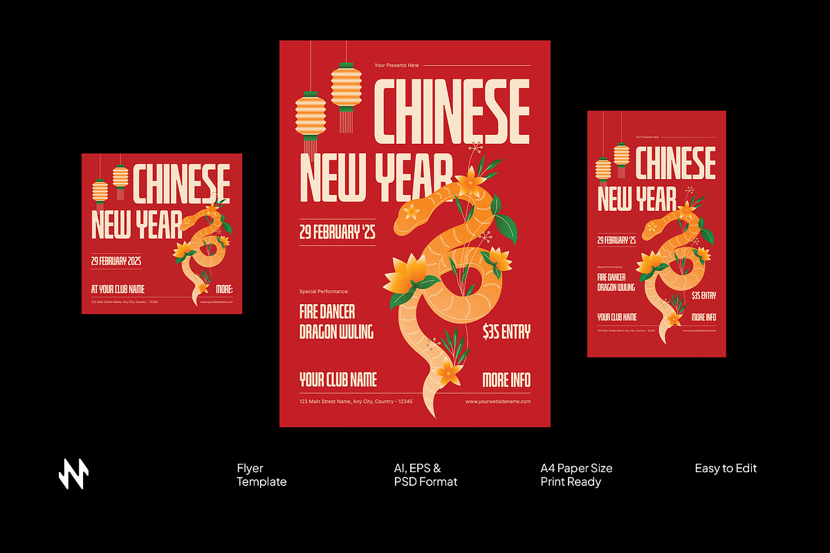Red Chinese New Year Flyer, a Flyer Template by Neermana (Photo 1 of 4)