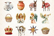 Cute Christmas Nativity Clipart Bund, an Illustration by DreamCafeArt (Thumbnail 2 of 6)
