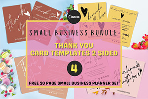 THANK YOU CARD FOR BUSINESS 2 SIDED
