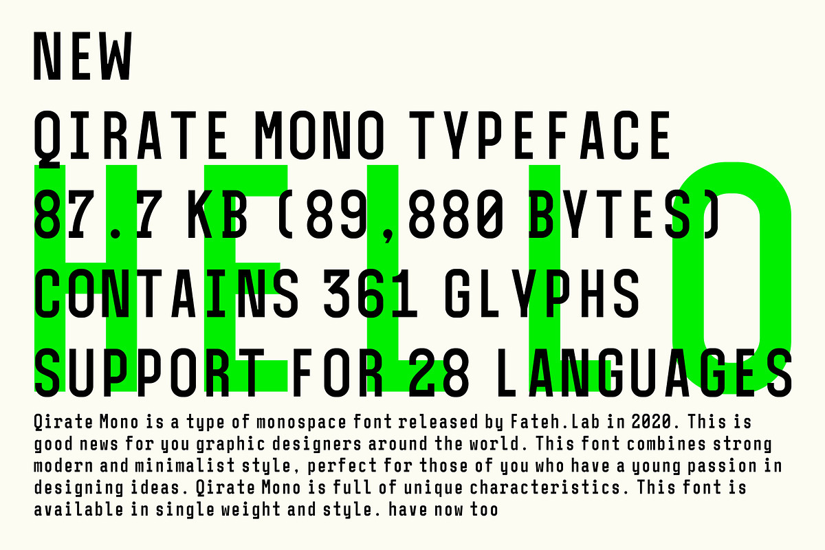 Qirate Mono | A Monospaced Font preview 3