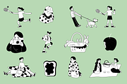 Summer Picnic. Line Graphic, a Person Illustration by Schumacher Shop (Thumbnail 8 of 13)