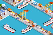 Isometric City industrial port with, a Transportation Illustration by AlexZeL (Thumbnail 5 of 5)