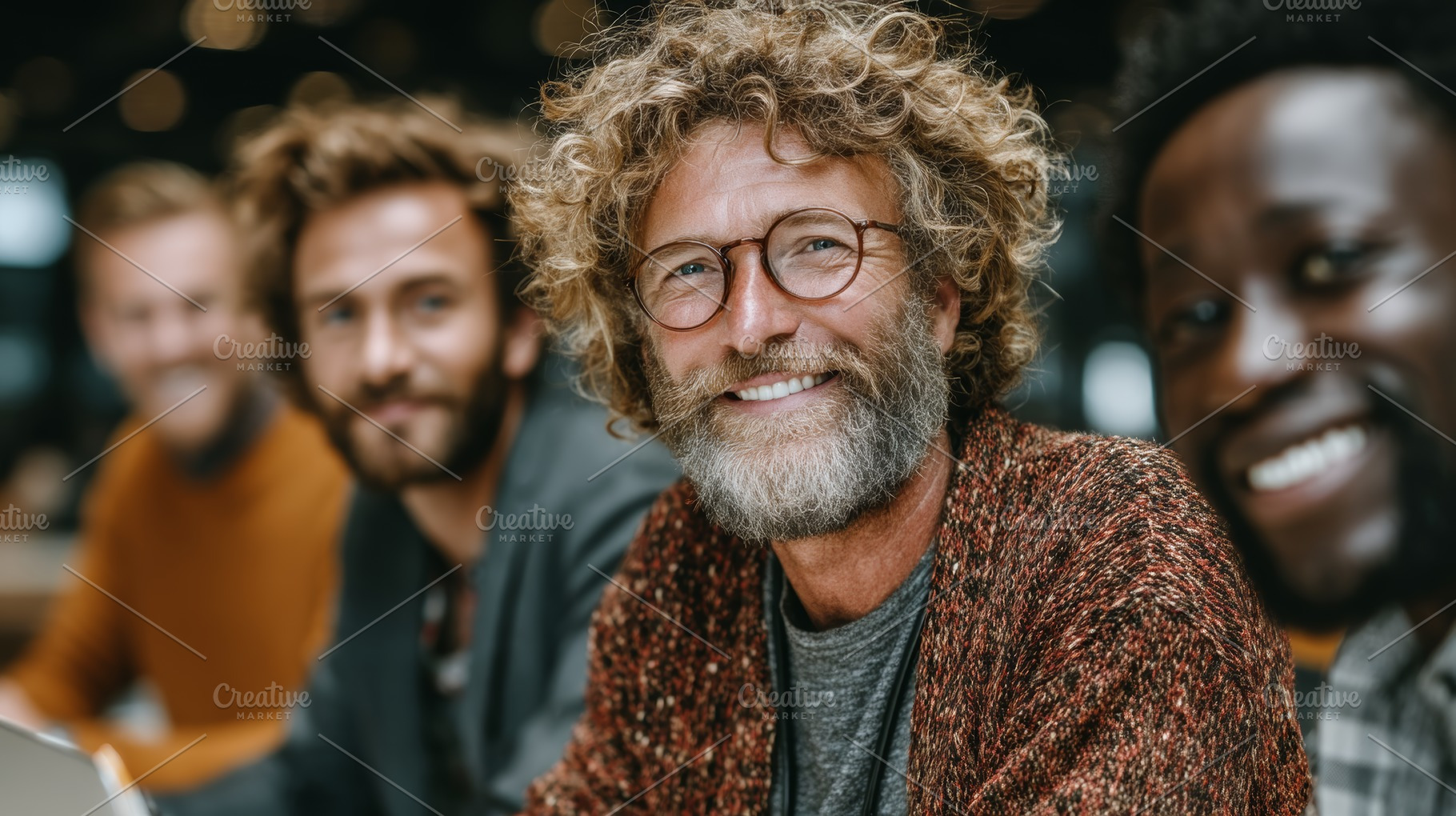 Smiling group of diverse professionals in a friendly business environment, a Business Photo by AS photostudio