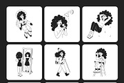 Girl Illustration Art Set, an Outline Icon by Vectors Market (Thumbnail 8 of 9)