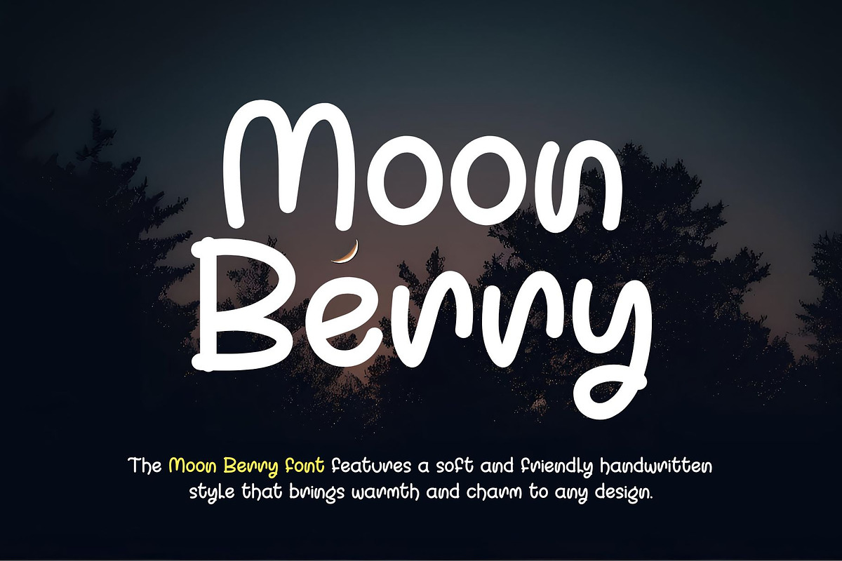 Moon Berry, a Handwritten Font by Letterafa Studio (Photo 1 of 7)