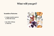 Elegant Watercolor Floral Pattern, a Pattern Graphic by Ninterints (Thumbnail 2 of 8)